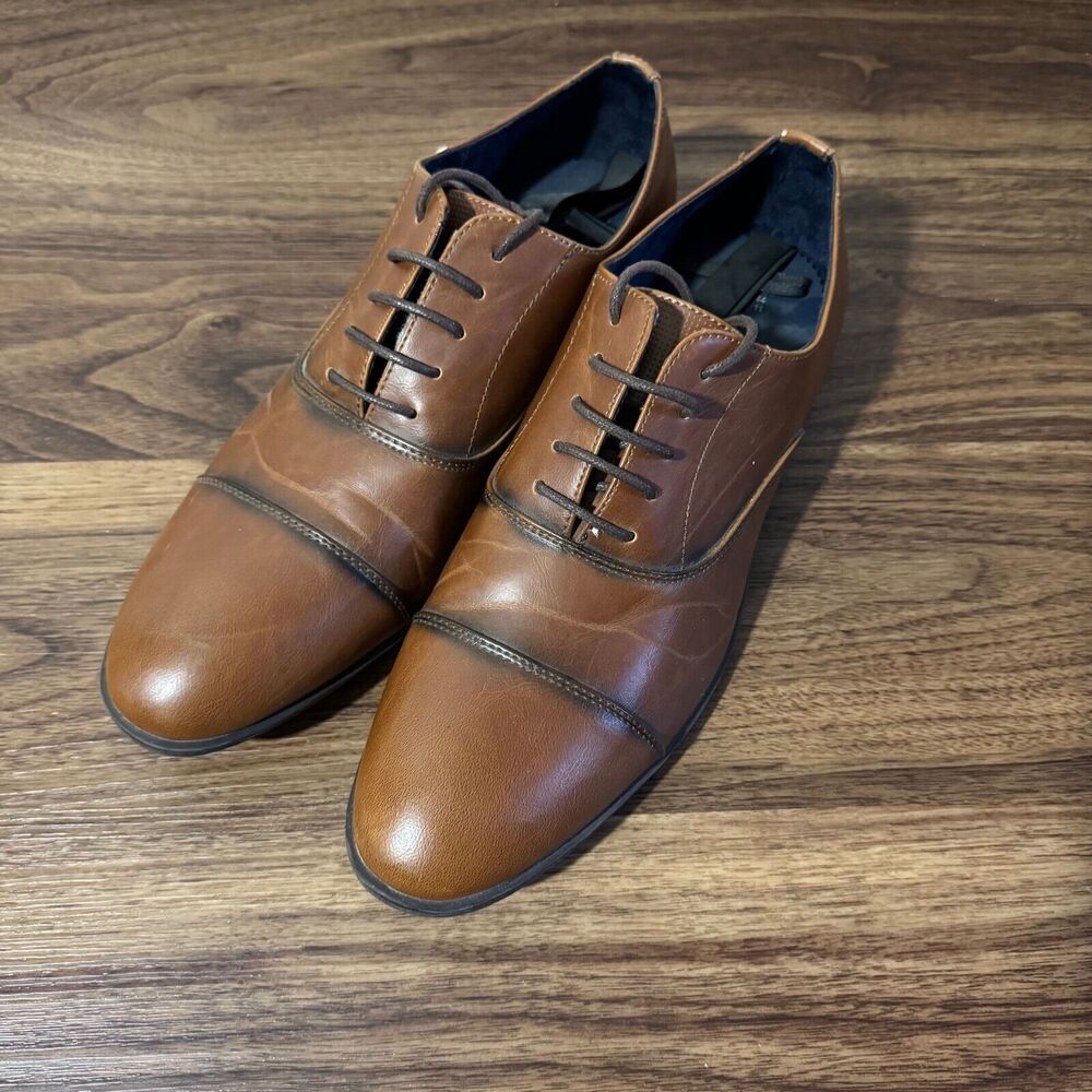 Primark Lace Up Brown Dress Leather Shoes Men's Size 11